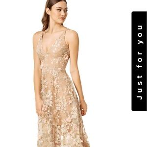 Light pink , nude.Dress Wore 5 hrs.  no longer fits.  Size M.